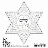 Coloring Jewish Star Shalom Aleichem Pages Printable Etsy Choose Board sketch template