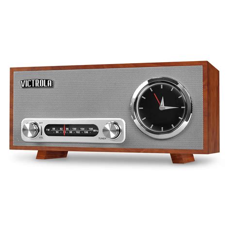 victrola bluetooth analog clock stereo  fm radio  usb charging