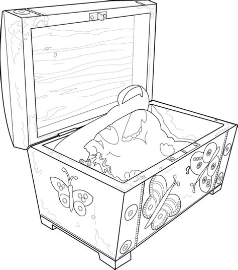 sketch  jewelry box coloring pages