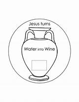 Wine Jesus Water Turns Crafts School Bible Sunday Into Craft Kids Template Coloring Lessons Story Activity Turn Activities Church Miracles sketch template