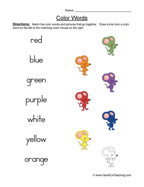 color worksheets  worksheets