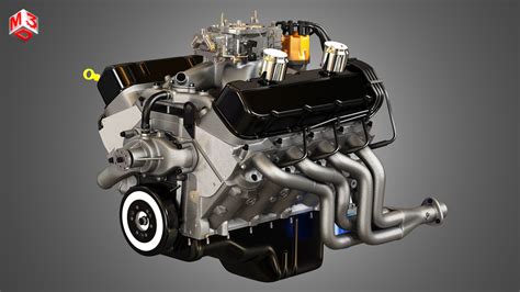 model  engine  muscle car engine cgtrader