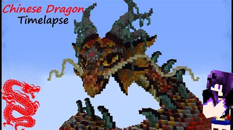 minecraft build chinese dragon timelapse youtube