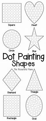 Dot Shapes Painting Printable Worksheets Kids Do Motor Bingo Fine Eye Resourceful Mama Coordination Hand Their Skills sketch template