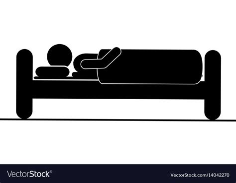 Black Silhouette Pictograph Person In Bed Sleeping