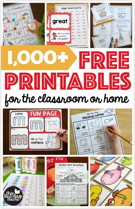 printables  learning activities  reading mama