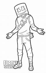 Fortnite Marshmello Coloring Pages Printable Kids sketch template