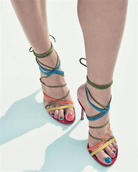 Multi Color Suede Leather Straps Women Lace Up Sandals Ankle Buckles