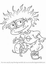 Rugrats Chuckie Draw Drawing Step Cartoon Tutorials sketch template