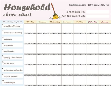 blank weekly chore chart printable templates chore chart sexiz pix