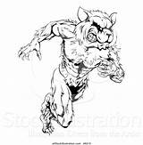 Mascot Muscular Upright Raccoon Running Man Illustration Vector Atstockillustration Buy sketch template