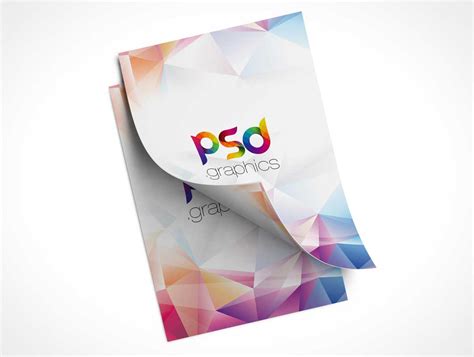 flyers front cover page curl psd mockup psd mockups