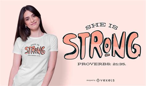 She Is Strong Bible Verse T Shirt Design Vector Download