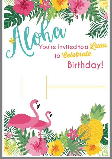 pin  pam ka  tropical  printable party invitations party