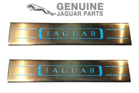 genuine rear left  door sill tread plate illuminated  jaguar xj xjr ebay