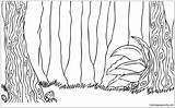 Coloring Forest Pages Jungle Drawing Easy Kids Scenery Printable Drawings Colouring Scene Color Forests Draw Simple Step Animals Nature Drawn sketch template