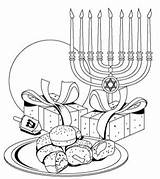 Coloring Hanukkah Pages Printable Everfreecoloring sketch template