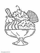 Ice Cream Coloring Pages Printable Food Print Large Kids Cute Sundae Sheets Color Portion Cones sketch template