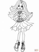 Spectra Coloring Pages Monster High Vondergeist Categories sketch template