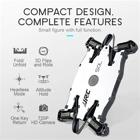 price white black jjrc  automatic foldable wifi quadcopter drone toy  key return