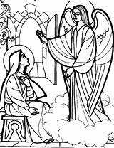 Angel Mary Coloring Appears Pages Gabriel Colouring Tells Annunciation Print Template Pregnant She Color Search sketch template