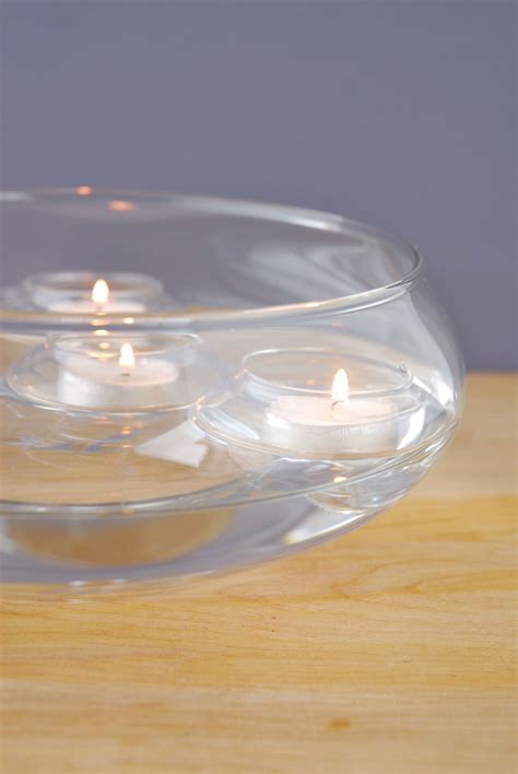 Glass Floating Tealight Holders 12 Holders Glass Tealight Candle
