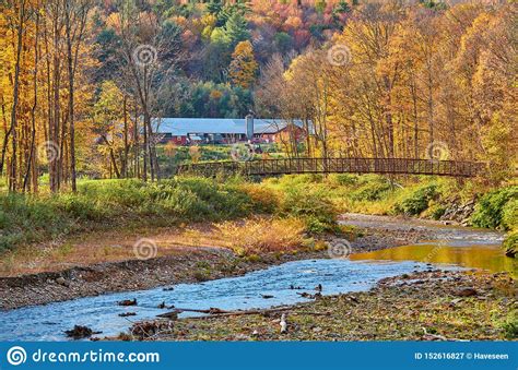 Autumn Landscape With Farm With Barn Stock Image Image
