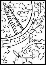 Coloring Pages Fi Sci Science Fiction Space Kids Sheets Outer Getcolorings Dover Publications Color Book Adult Getdrawings Welcome Choose Board sketch template