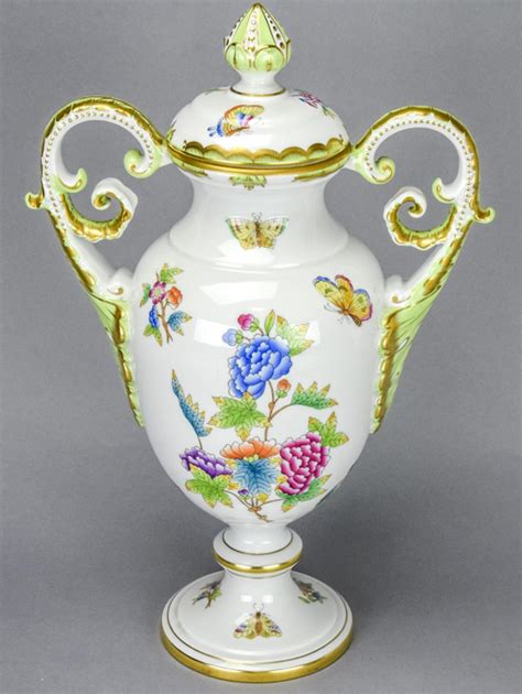 sold price herend hungary hand painted covered urn  handles march     edt
