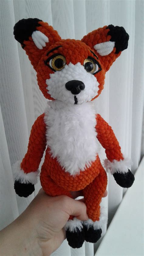 Knitted Fox Knitted Toy Fox Soft Fox Red Fox Knitted Toy Etsy