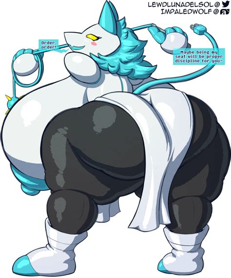rule 34 anthro ass big breasts big butt blue hair breasts deltarune