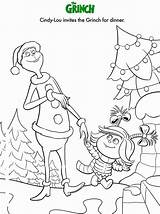 Grinch Cindy Coloring Invites sketch template