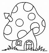 Coloring Easy Pages Mushroom House Rocks Spring sketch template