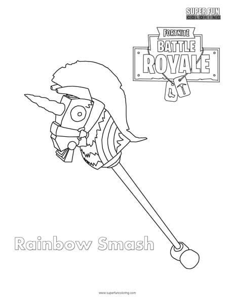 rainbow smash fortnite coloring page super fun coloring