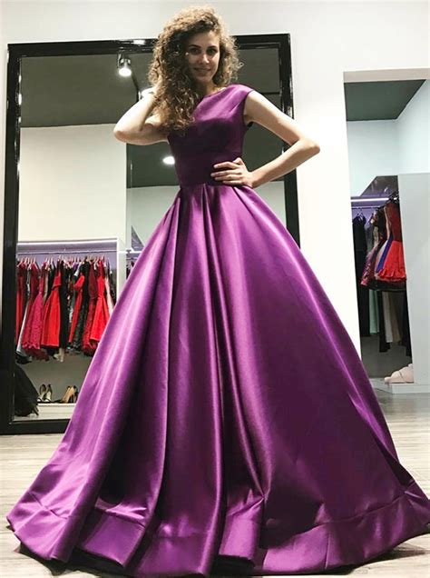 Purple Ball Gown Prom Dresses Satin Prom Dress Sweet 16 Dress 11210