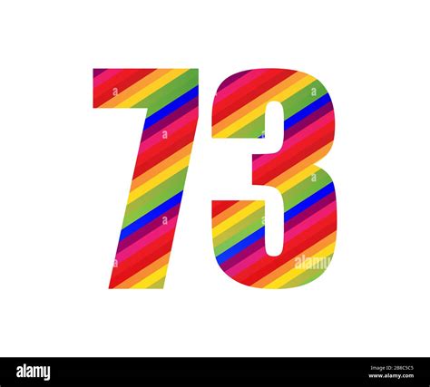 number rainbow style numeral digit colorful seventy  number