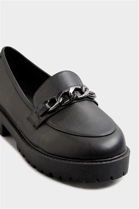limited collection black chunky loafers  wide  fit extra wide fit  clothing