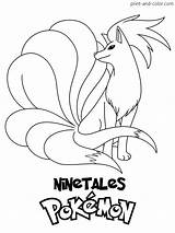 Ninetales Colouring sketch template