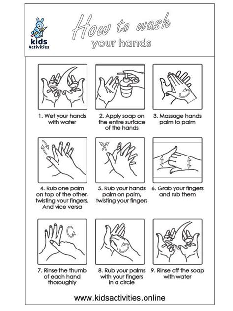 wash  hands coloring pages kids activities