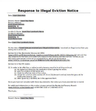 eviction response letter sample florida