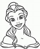 Belle Coloring Disney Pages Drawing Princess Library Clipart Face sketch template