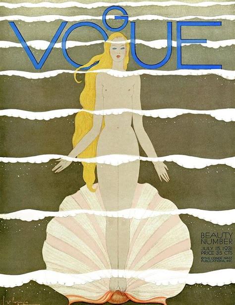 A Vintage Vogue Magazine Cover Of A Naked Woman Art Print
