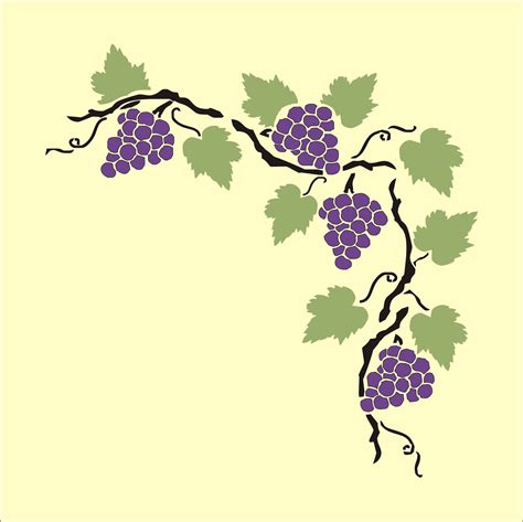 grape vine stencil clipartsco