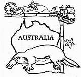 Australia Coloring Platypus Say Happy Getcolorings Play Kids Decoration Flag Map Color Getdrawings sketch template