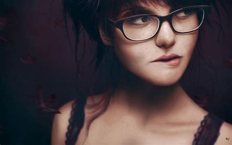 wallpaper face black model portrait women with glasses