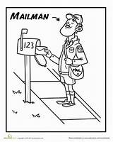 Post Coloring Office Mailman Pages Preschool sketch template