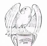 Afl Hawthorn Coloring Logo Colouring Pages Print sketch template