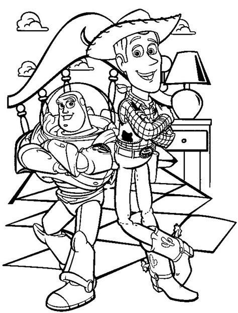buzz lightyear and sheriff woody toy story coloring pages pinterest