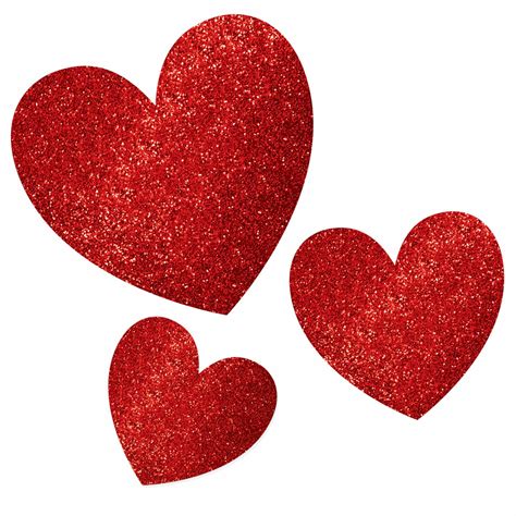 pack   red glitter heart cut outs frogie