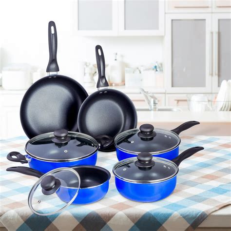 pcs nonstick ceramic cookware set kitchen pots sauce fry pan